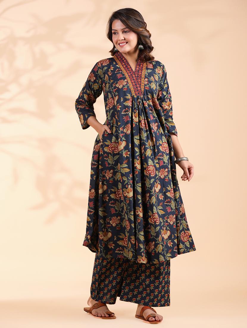 women three quarter sleeve kurta palazzo with dupatta set - 21913223 - Standard Image - 6