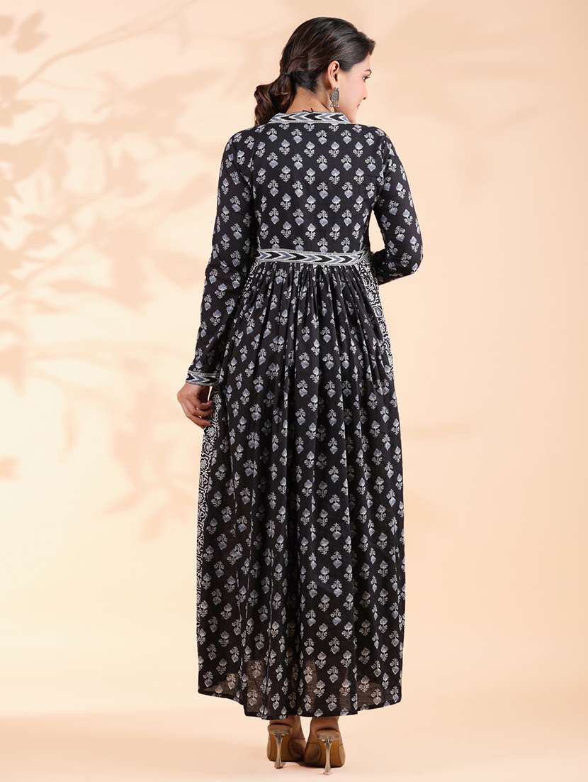 women printed long sleeve flared ethnic dress - 21913251 -  Standard Image - 4