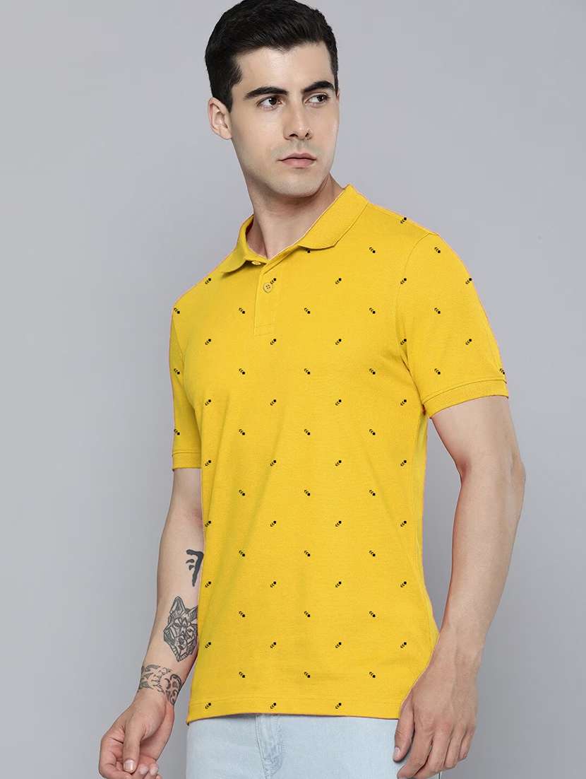 men printed short sleeve regular fit polo t-shirt - 21913279 -  Standard Image - 1