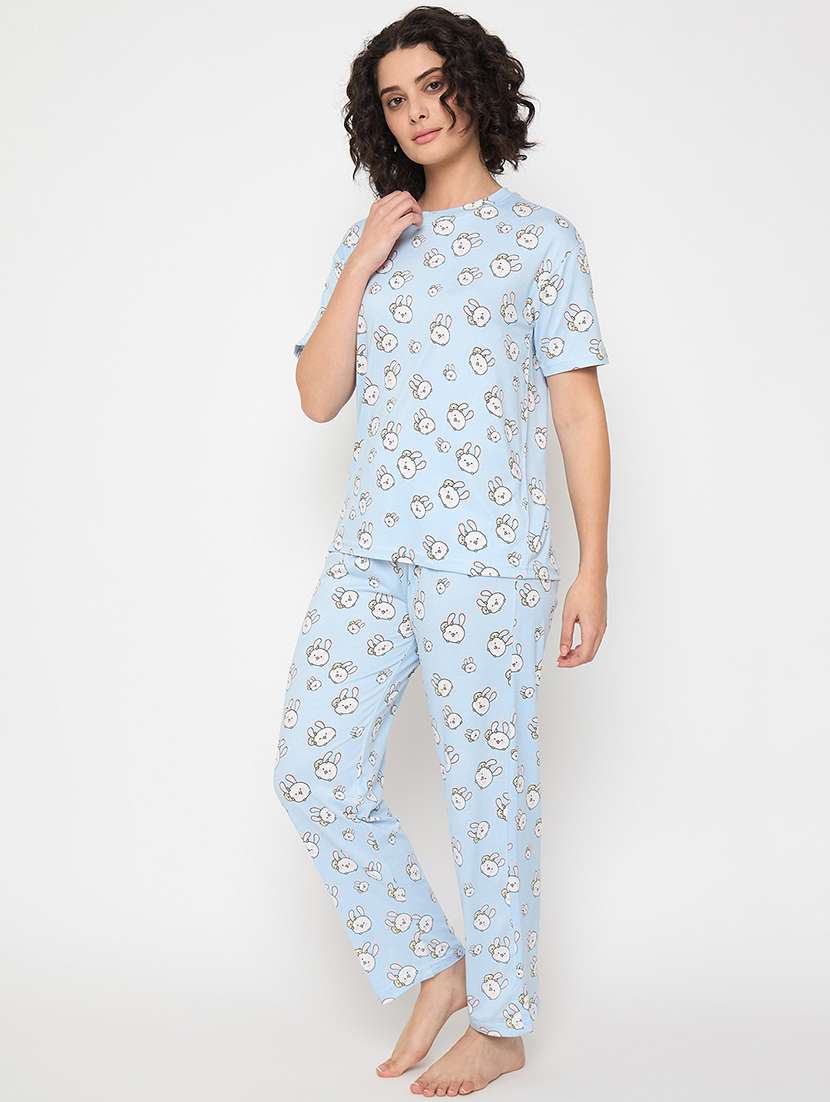 women printed nightwear pyjama set - 21913307 -  Standard Image - 1