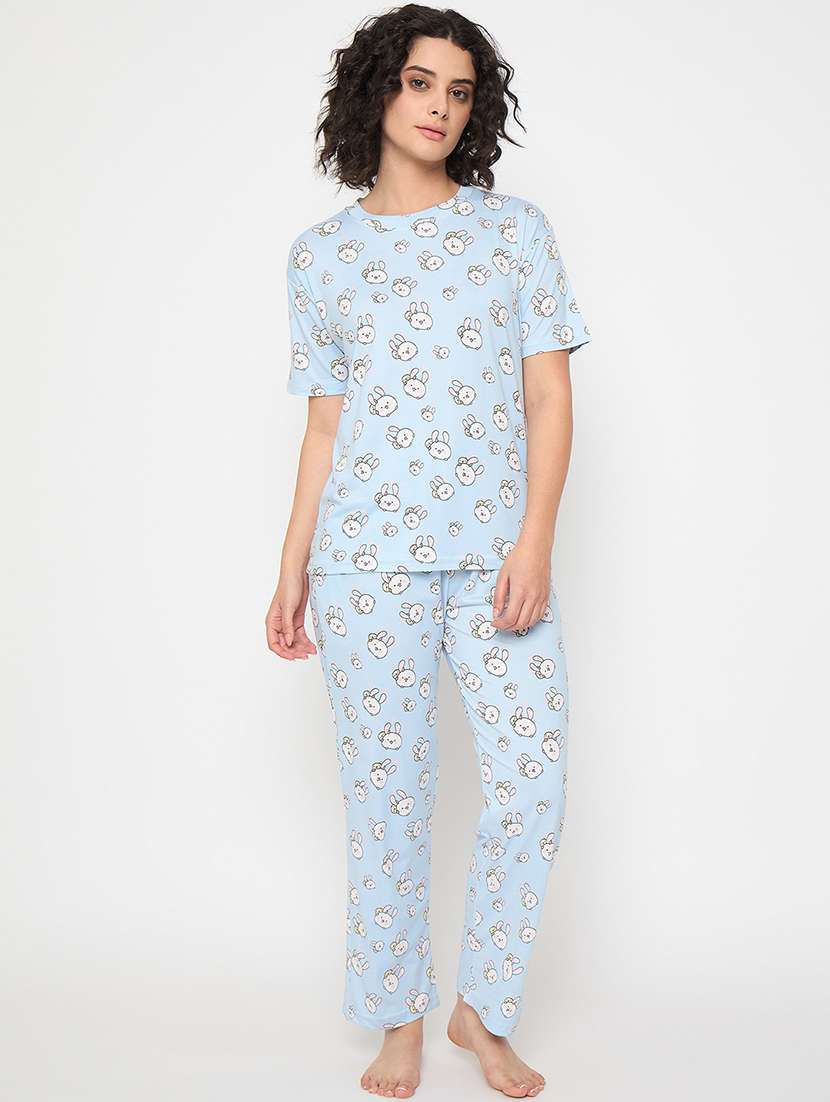 women printed nightwear pyjama set - 21913307 -  Standard Image - 4