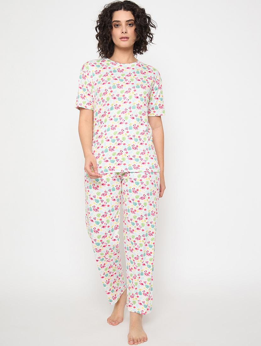 women printed nightwear pyjama set - 21913309 - Standard Image - 1