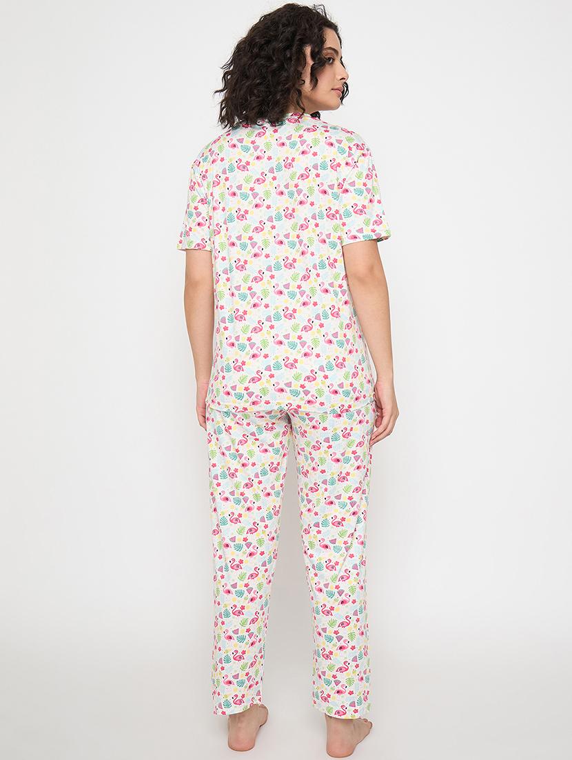women printed nightwear pyjama set - 21913309 - Standard Image - 4