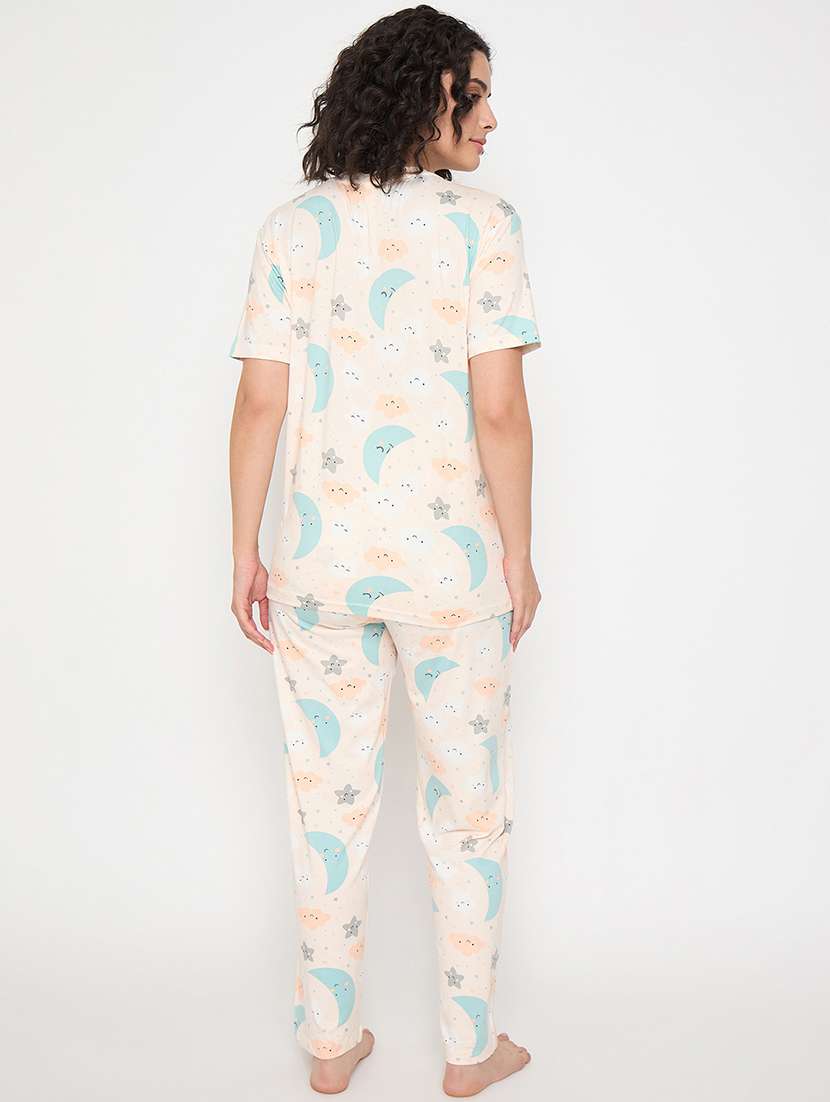 women printed nightwear pyjama set - 21913310 -  Standard Image - 4