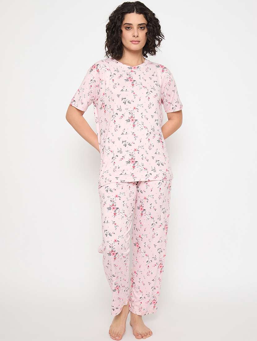 women floral printed nightwear pyjama set - 21913311 -  Standard Image - 1
