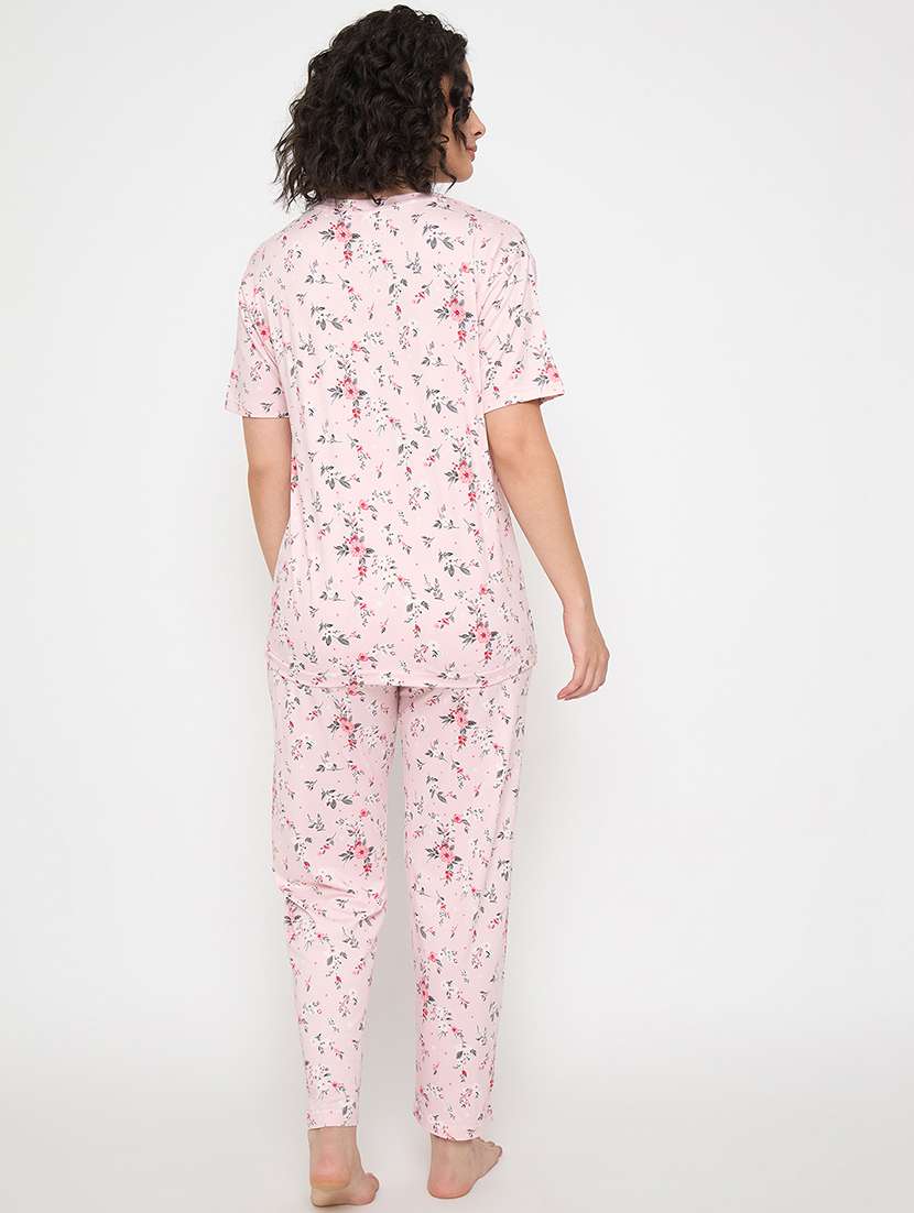 women floral printed nightwear pyjama set - 21913311 -  Standard Image - 4