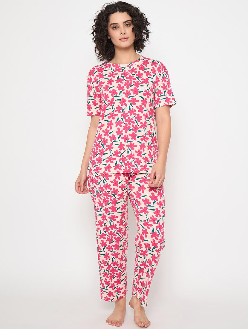 women floral printed nightwear pyjama set - 21913312 -  Standard Image - 1