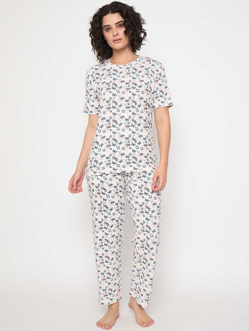 women printed nightwear pyjama set - 21913314 -  Standard Image - 1