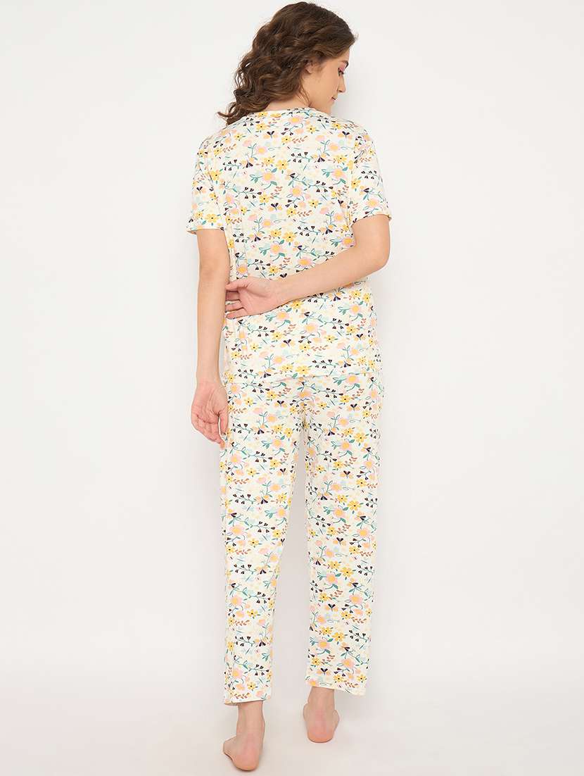 women floral printed nightwear pyjama set - 21913315 -  Standard Image - 4