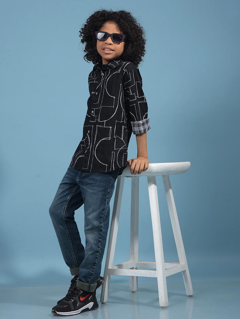 boys printed collared long sleeves shirt - 21913479 - Standard Image - 4