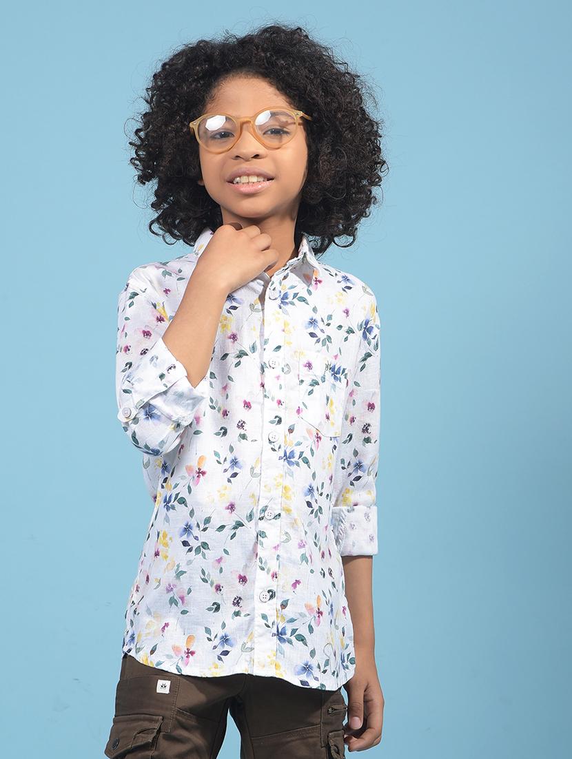 boys printed collared long sleeves shirt - 21913482 -  Zoom Image - 0