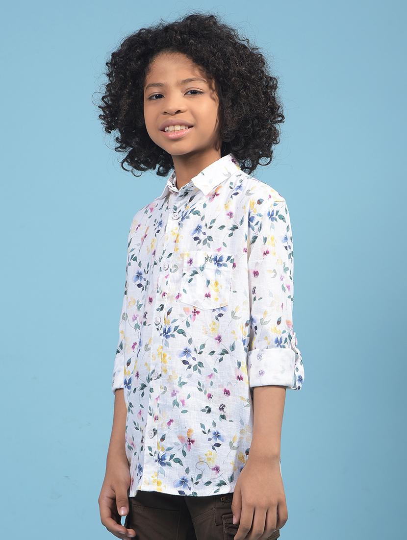 boys printed collared long sleeves shirt - 21913482 -  Standard Image - 1