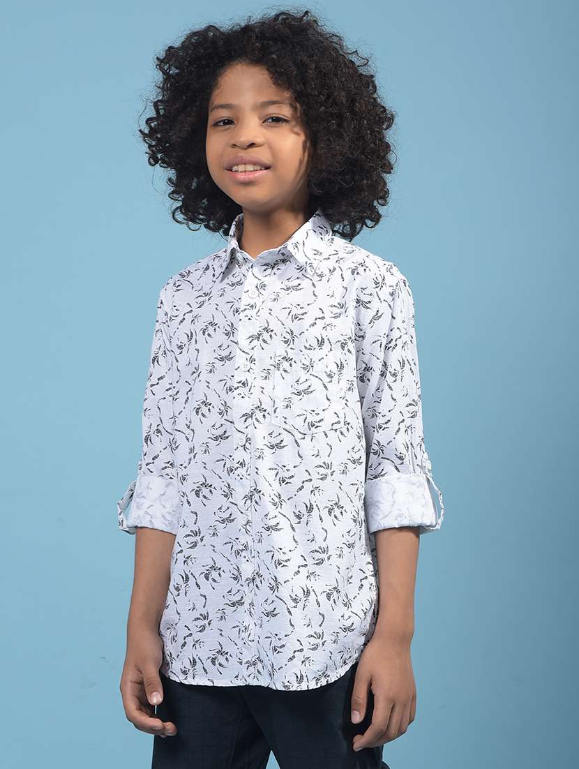 boys printed collared long sleeves shirt - 21913485 -  Standard Image - 1