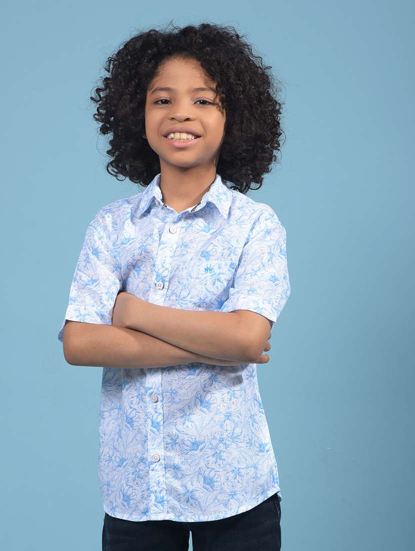 boys floral printed short sleeve casual shirt - 21913490 -  Standard Image - 1
