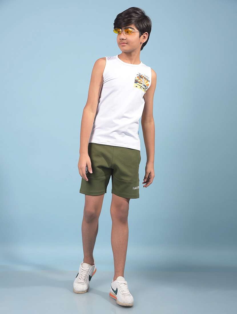 boys solid mid rise regular fit shorts  - 21913503 -  Standard Image - 6