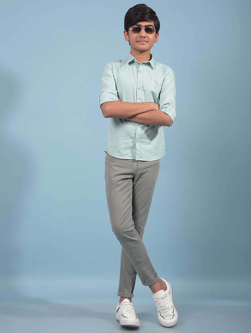 boys solid mid rise slim fit chino - 21913515 -  Standard Image - 6