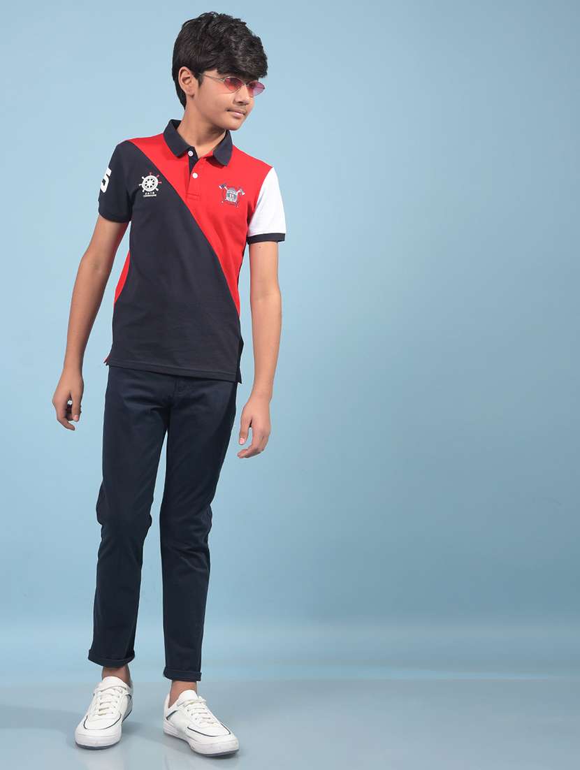 boys solid mid rise slim fit chino - 21913519 -  Standard Image - 6