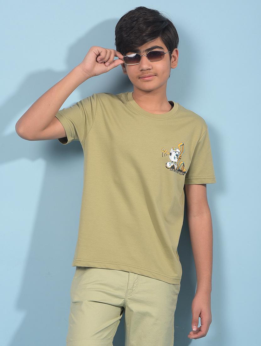 boys front & back printed round neck t-shirt