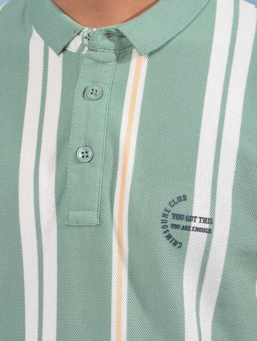 boys green striped short sleeve t-shirt - 21913534 -  Standard Image - 4