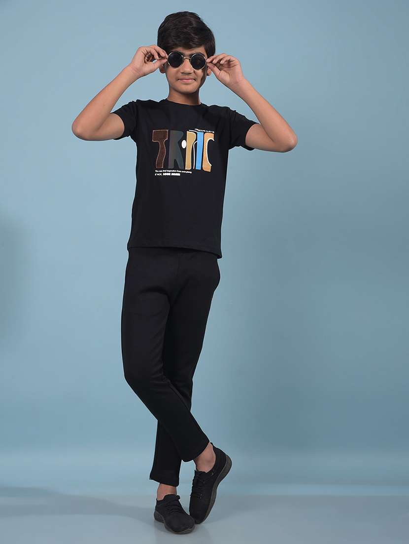 boys typographic round neck t-shirt - 21913539 -  Standard Image - 6