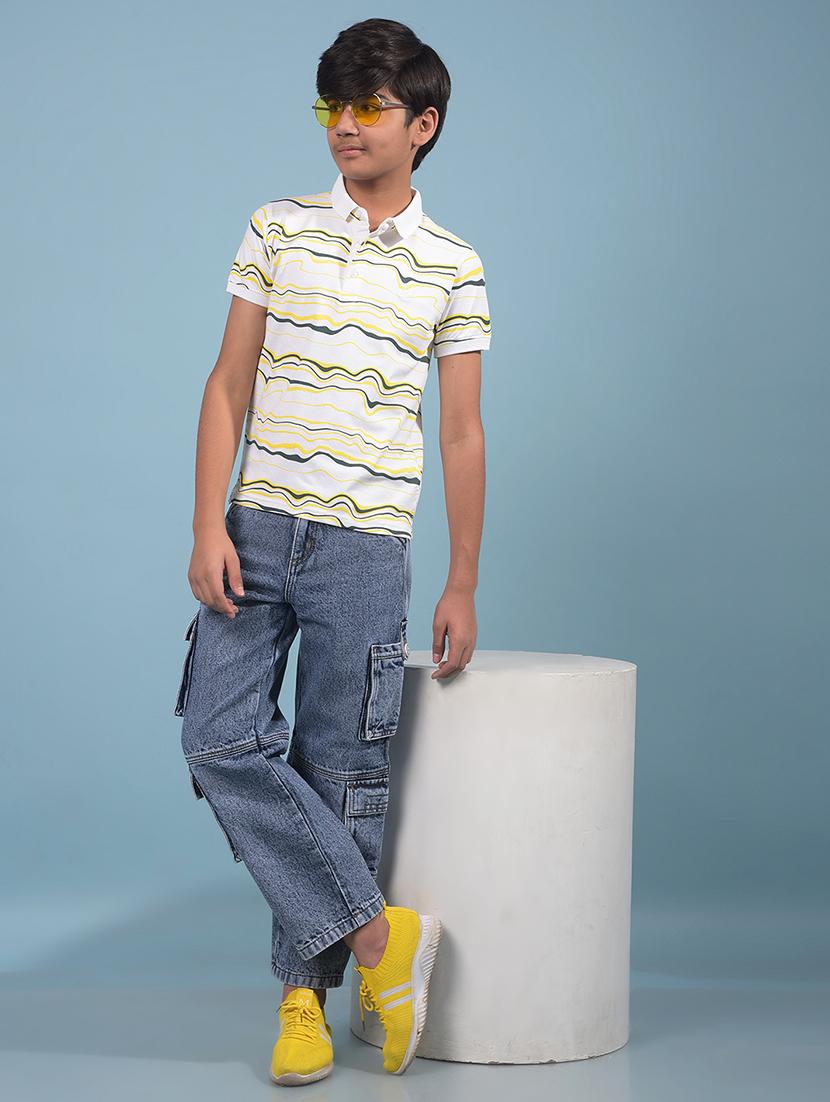 boys white printed short sleeve polo t-shirt - 21913546 - Standard Image - 6