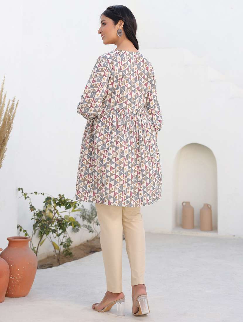 women printed three quarter sleeve maternity wear tunic - 21913603 -  Standard Image - 4