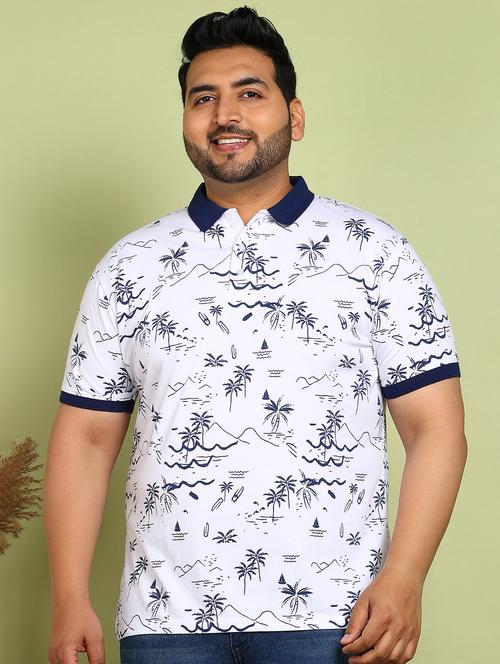 men plus size printed short sleeve polo t-shirt - 21913989 - Standard Image - 0