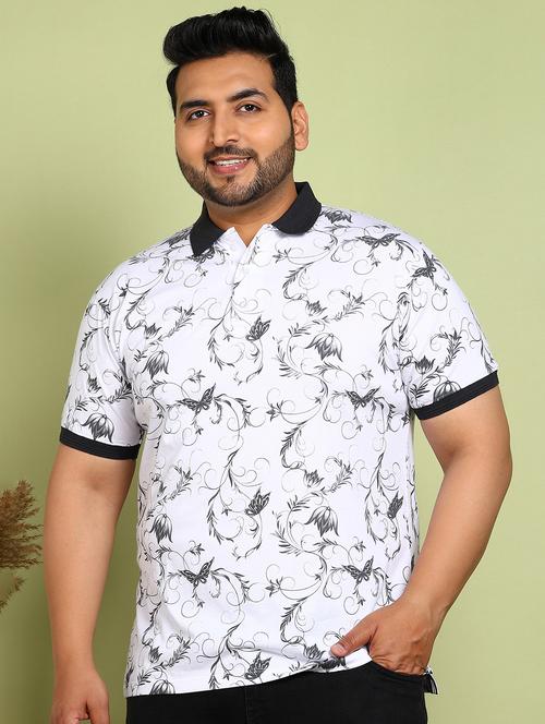 men plus size printed short sleeve polo t-shirt - 21913990 -  Standard Image - 0