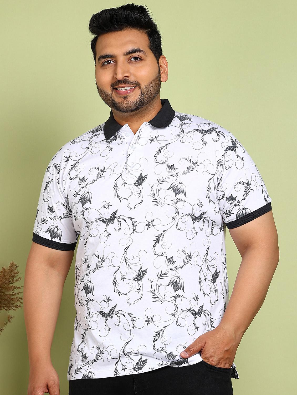 men plus size printed short sleeve polo t-shirt - 21913990 -  Zoom Image - 0