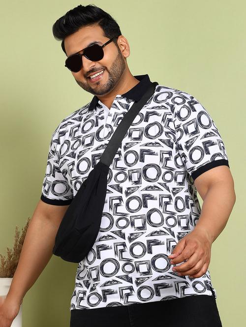 men plus size printed short sleeve polo t-shirt - 21913991 -  Standard Image - 0