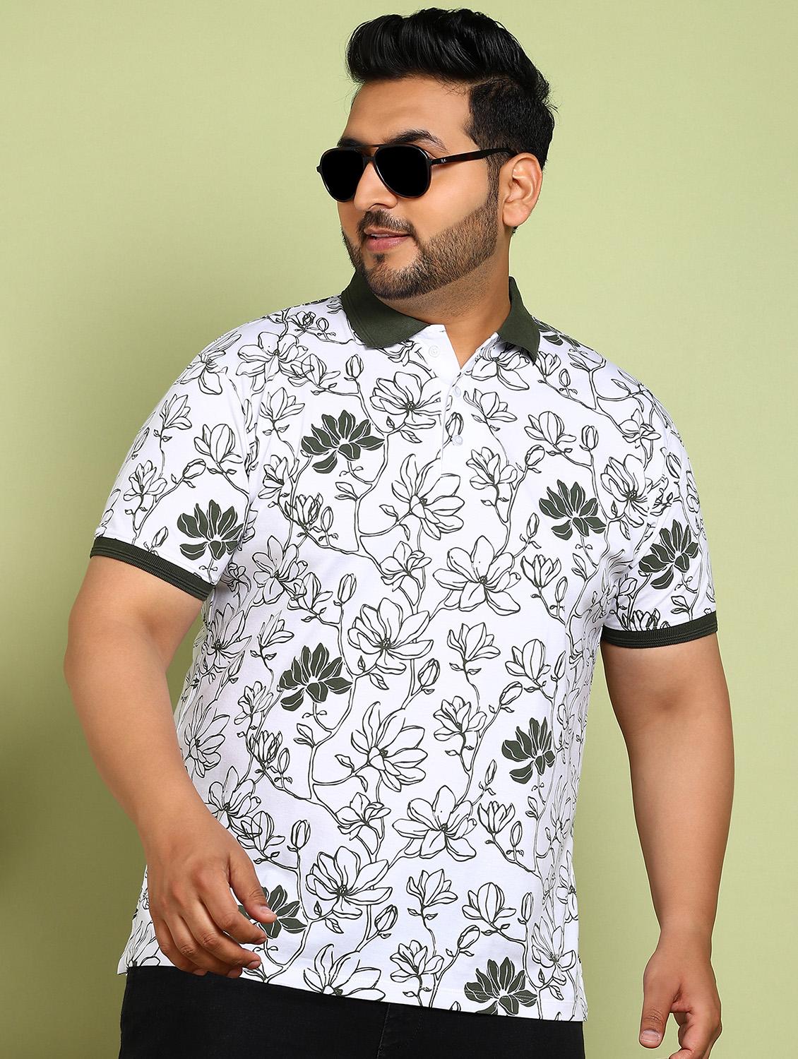 men plus size printed short sleeves polo t-shirt - 21913992 - Zoom Image - 0