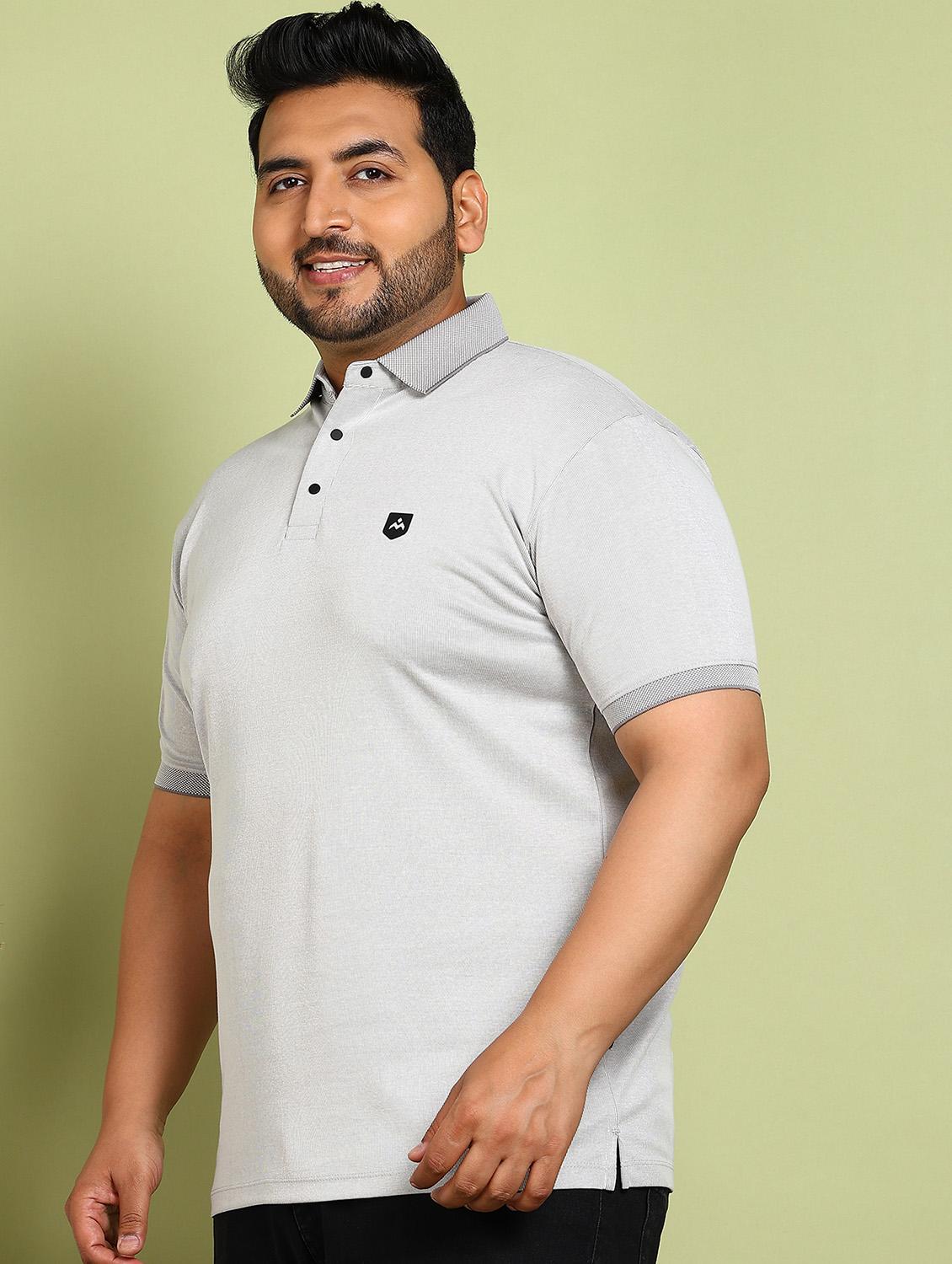 men plus size solid short sleeves polo t-shirt - 21913995 -  Standard Image - 1