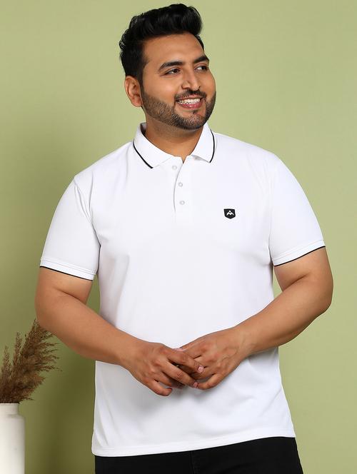 men plus size solid short sleeve polo t-shirt - 21913996 - Standard Image - 0