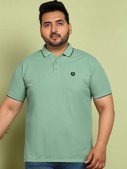 men plus size solid short sleeves polo t-shirt - 21913997 -  Standard Image - 0