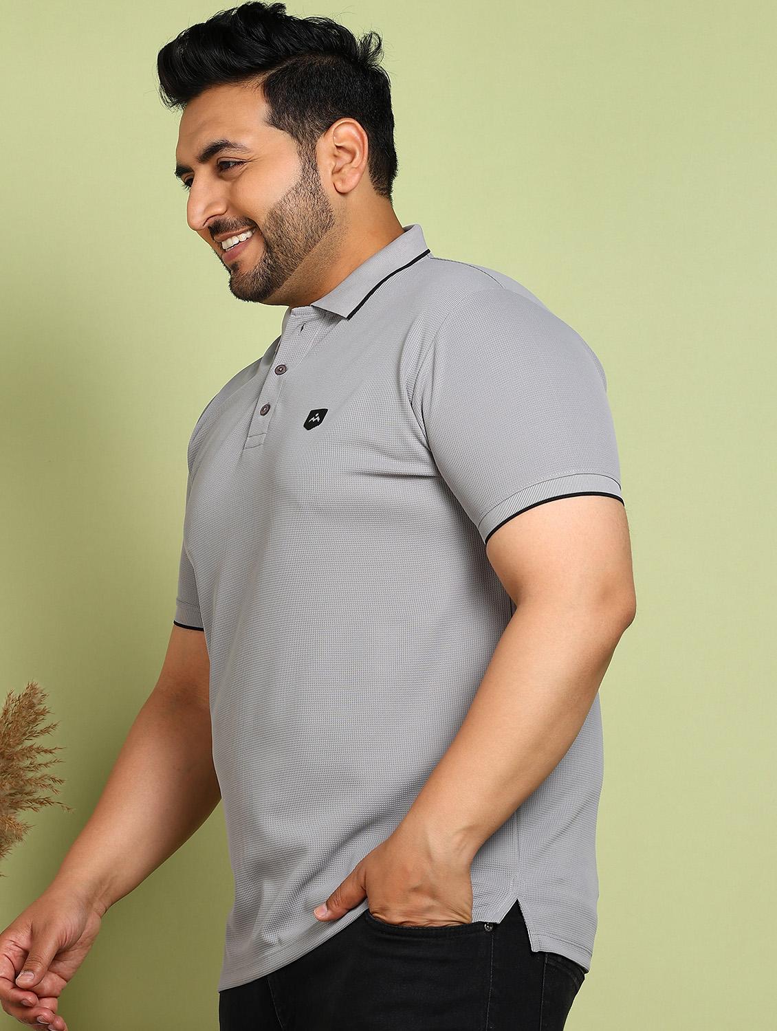men plus size solid short sleeve polo t-shirt - 21913999 - Standard Image - 1