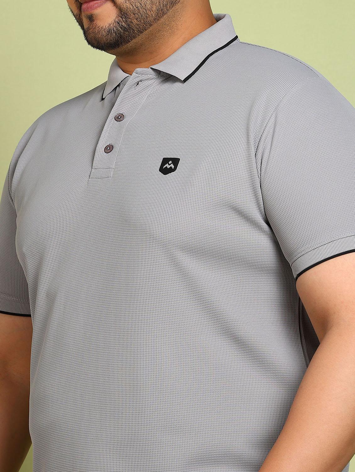 men plus size solid short sleeve polo t-shirt - 21913999 - Standard Image - 4