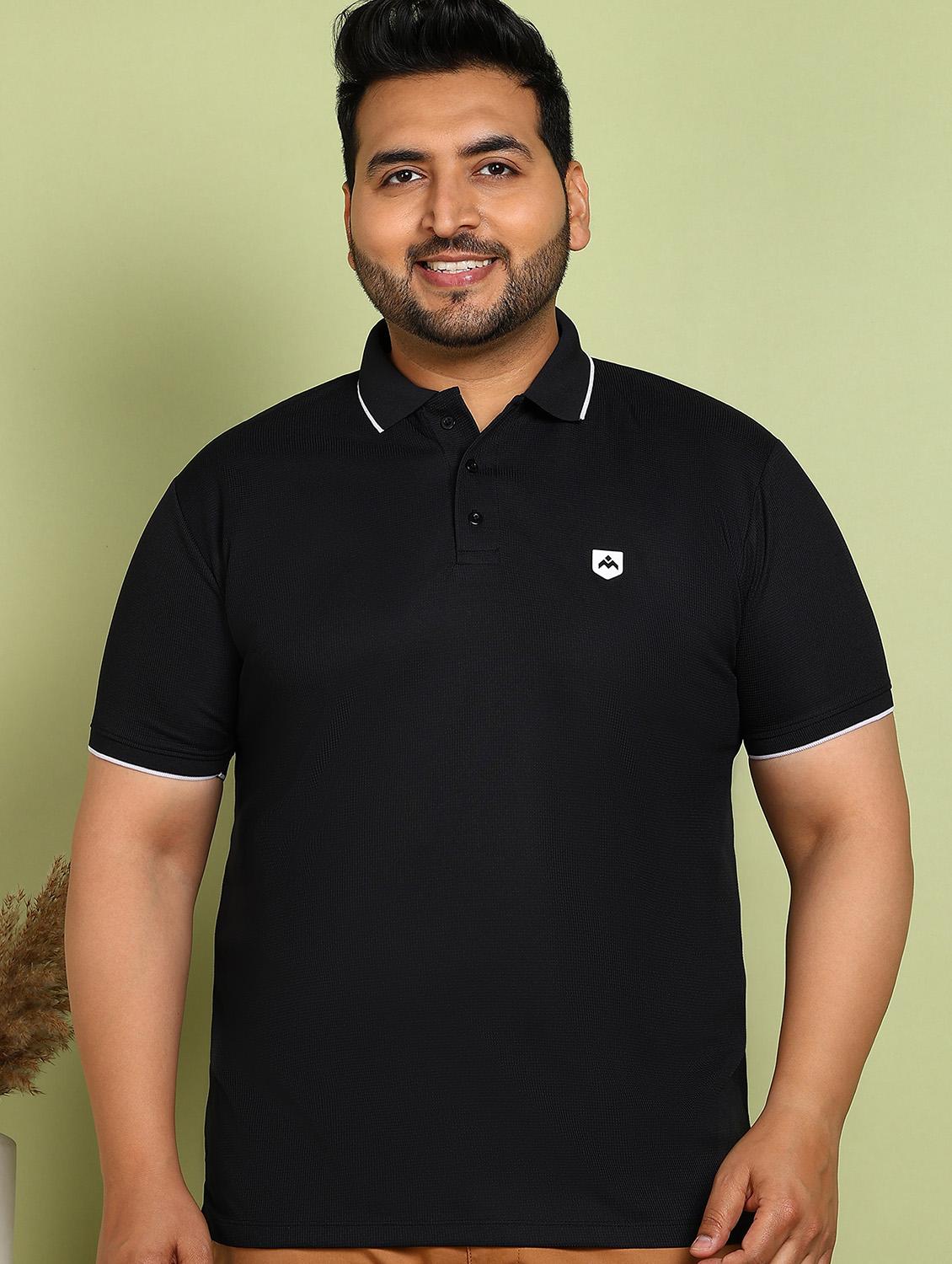 men plus size solid short sleeve polo t-shirt - 21914000 - Zoom Image - 0
