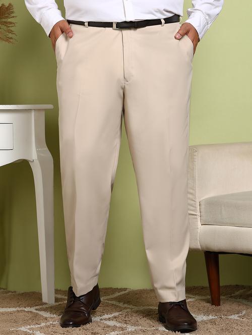men plus size solid flat front formal trouser - 21914010 - Standard Image - 0