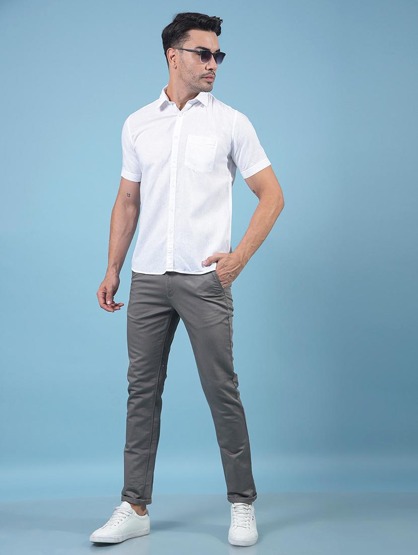men solid short sleeve slim fit casual shirt - 21914246 - Standard Image - 6