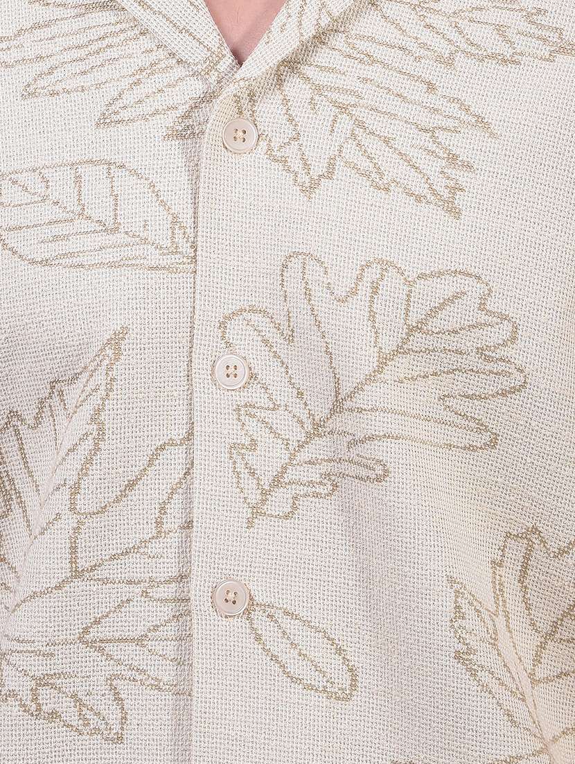 men printed short sleeve slim fit casual shirt - 21914267 -  Standard Image - 4