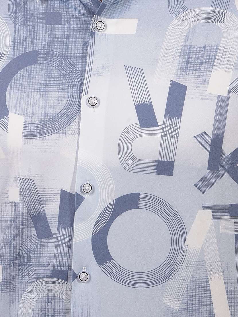 men printed short sleeve slim fit casual shirt - 21914272 -  Standard Image - 4