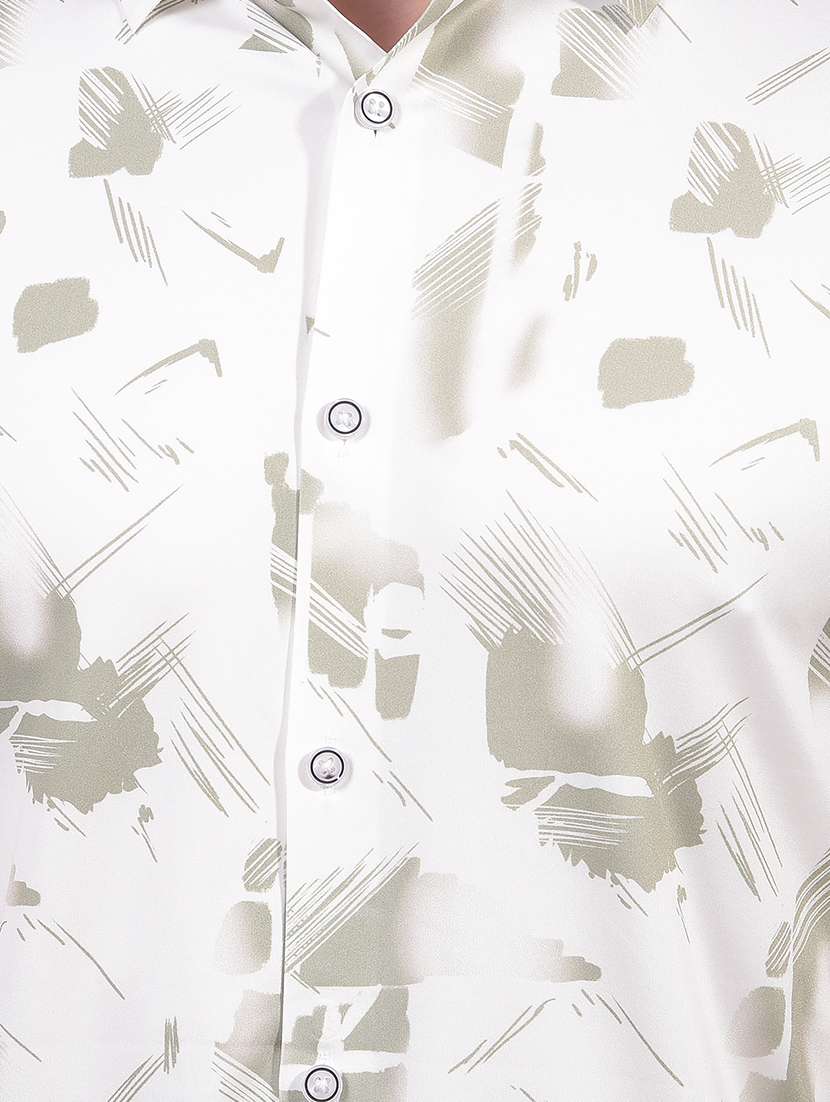 men printed short sleeve slim fit casual shirt - 21914274 -  Standard Image - 4