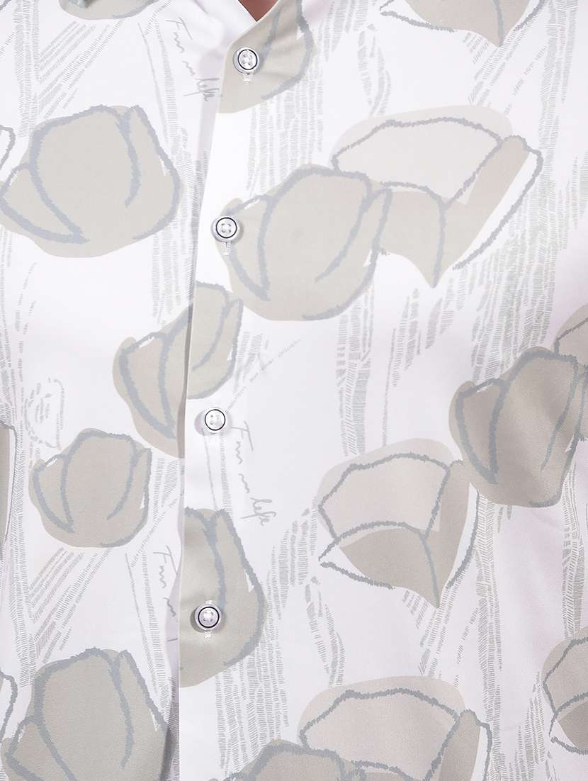 men printed short sleeve slim fit casual shirt - 21914275 -  Standard Image - 4