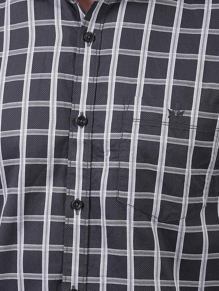 men checkered long sleeve slim fit casual shirt - 21914278 - Standard Image - 4