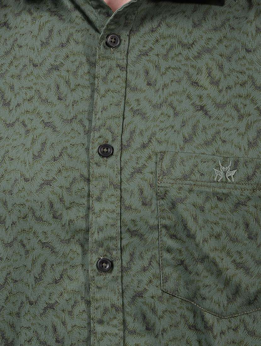 men printed long sleeve slim fit casual shirt - 21914280 - Standard Image - 4