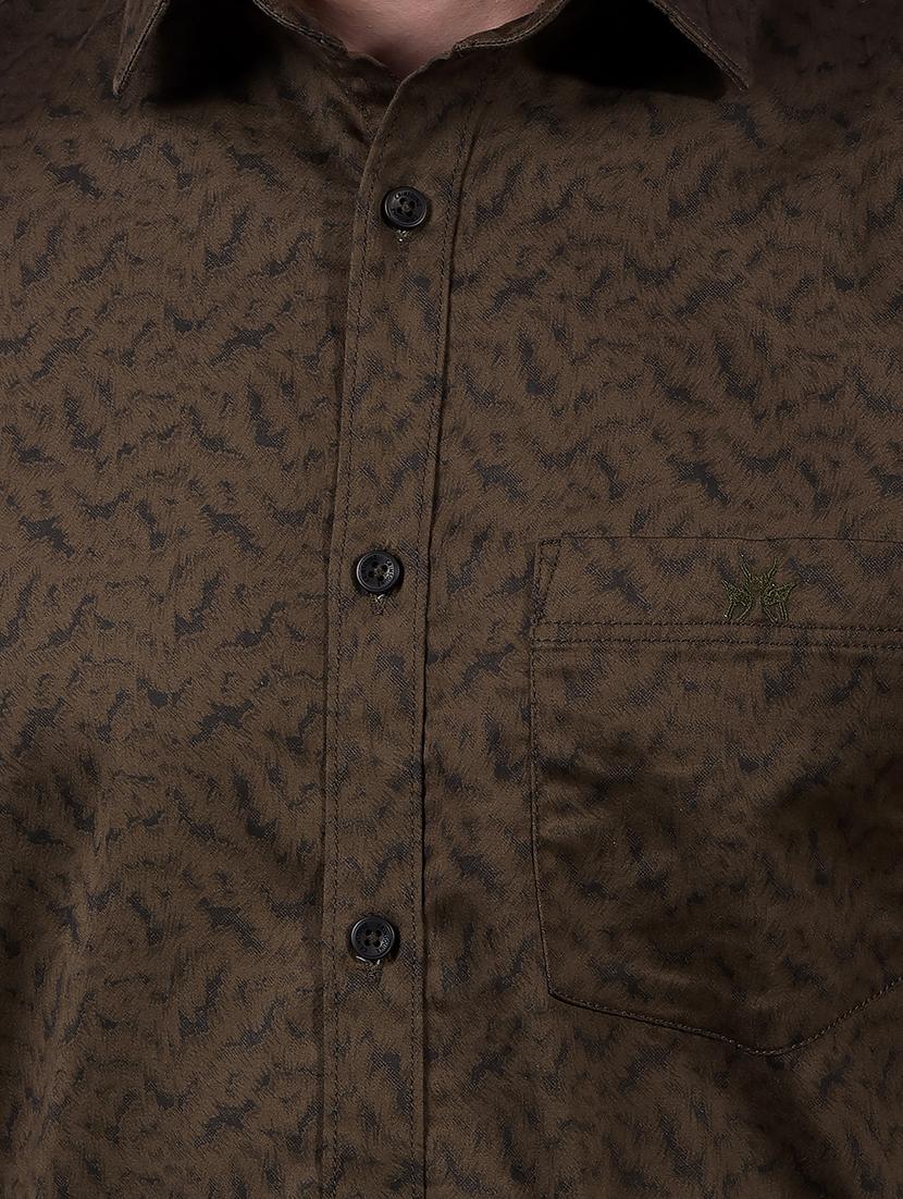 men printed long sleeve slim fit casual shirt - 21914281 - Standard Image - 4