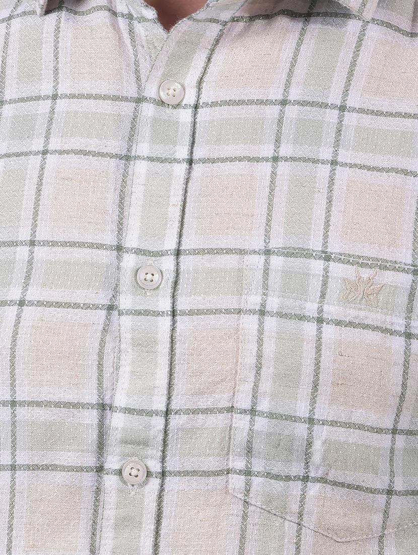 men checkered short sleeve slim fit casual shirt - 21914293 - Standard Image - 6
