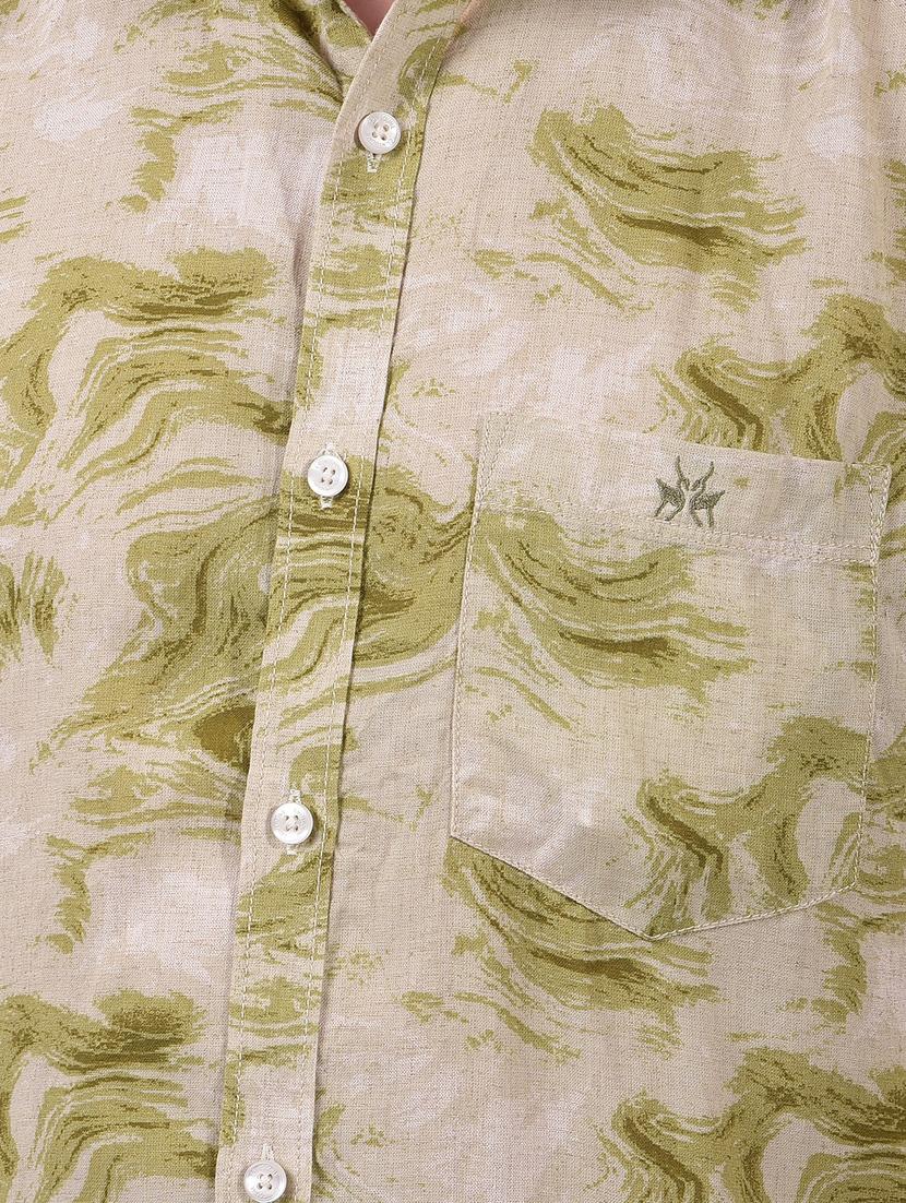 men printed short sleeve slim fit casual shirt - 21914304 - Standard Image - 6