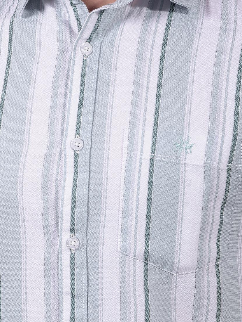 men striped short sleeve slim fit casual shirt - 21914315 - Standard Image - 4