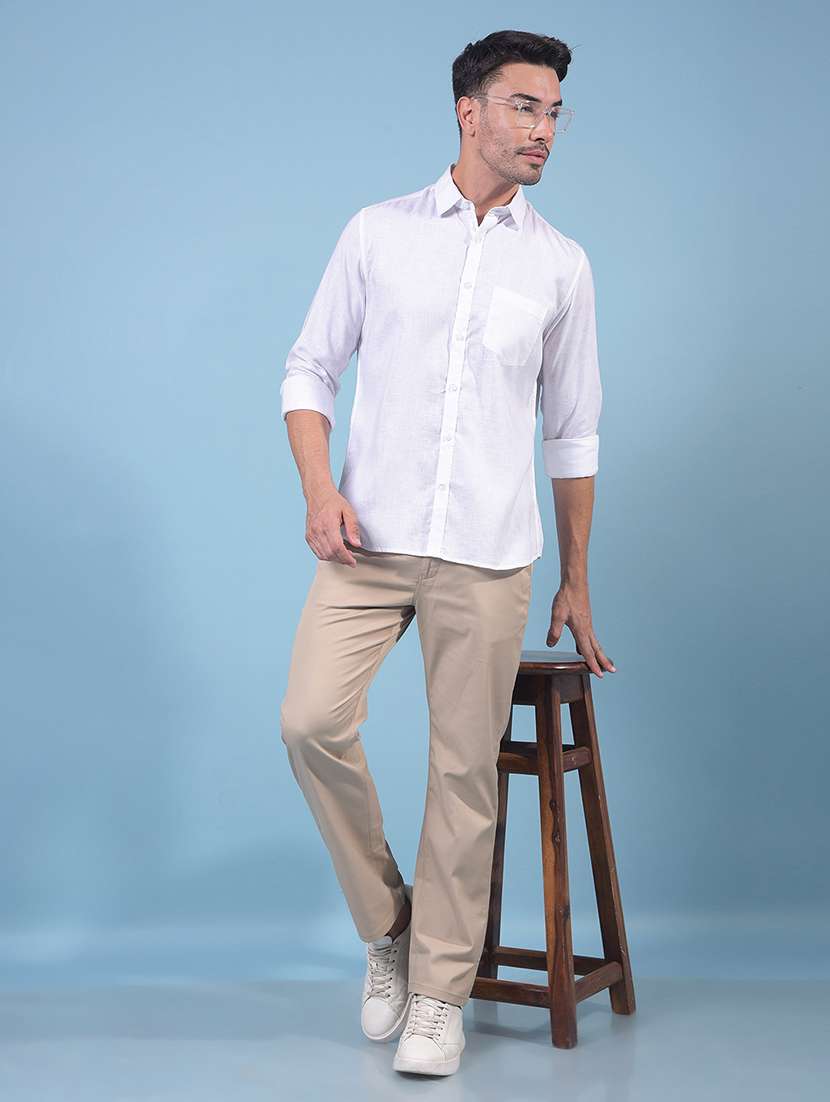men solid long sleeve slim fit casual shirt - 21914328 - Standard Image - 6